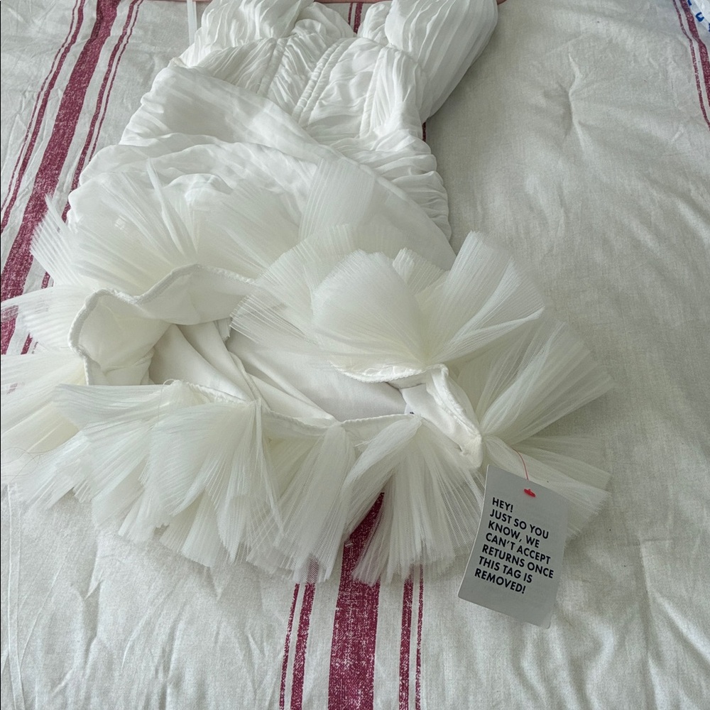 ASOS White Ruffled Halter Mini Dress - Picture 6 of 7